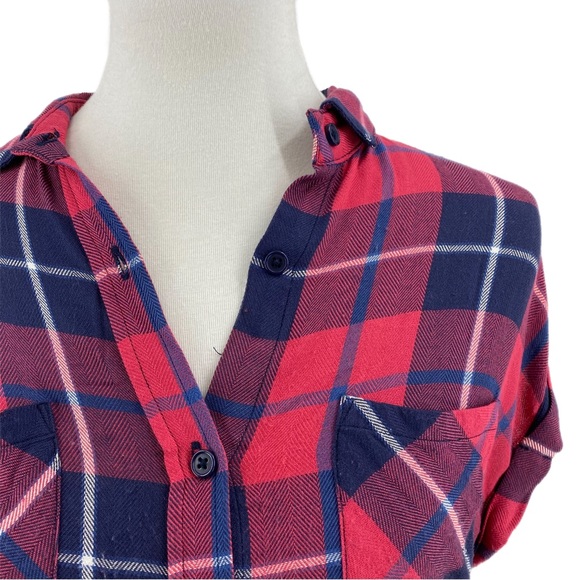 Rails Red & Blue Plaid Button Up Short Sleeve Shirt - Picture 2 of 6